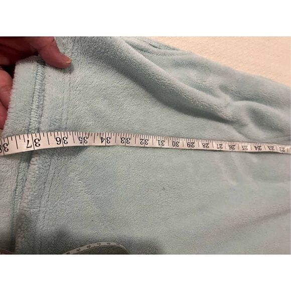 Simple Pleasures light teal green fleece night gown - Picture 7 of 8